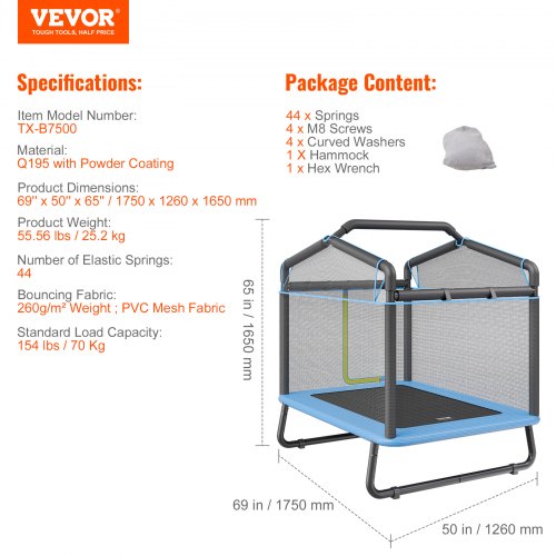 6FT Trampoline for Kids 72 IndoorOutdoor Toddlers Trampoline Mini Baby