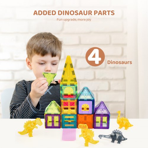 Magnetic Tiles 56 PCS Magnetic Animals Building Blocks for Kids Magnet