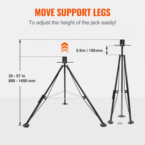 5th Wheel Tripod Stabilizer 5000 LBS Load Capacity Tripod Fifth Wheel