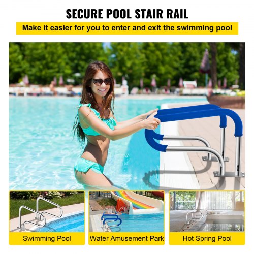 Pool Handrail 32 x 225 Swimming Pool Stair Rail 304 Stainless Steel Stair