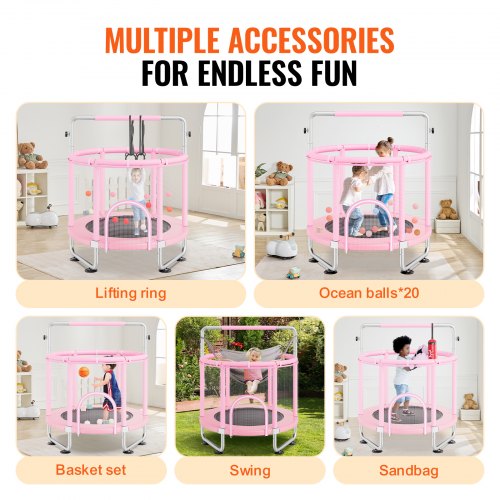55 Kids Trampoline 46FT Indoor Outdoor Trampoline Mini Toddler