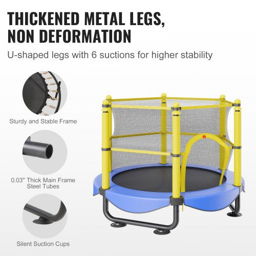 5FT Trampoline for Kids 60 Indoor Outdoor Trampoline with Safety Enclosure