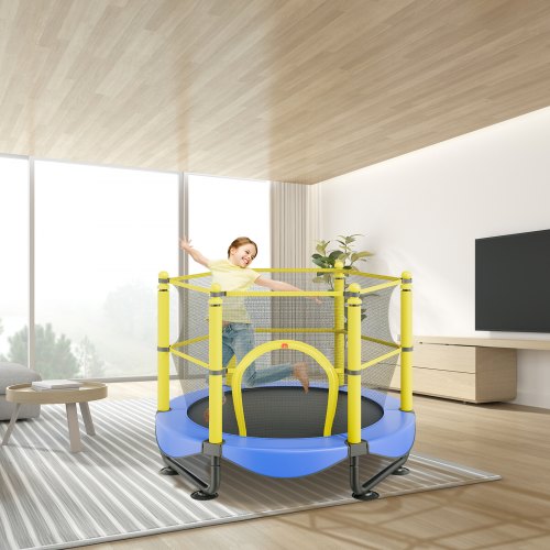 5FT Trampoline for Kids 60 Indoor Outdoor Trampoline with Safety Enclosure