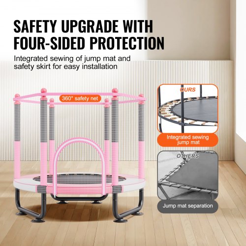 60 Kids Trampoline 5FT Indoor Outdoor Trampoline Mini Toddler