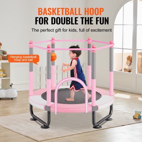 60 Kids Trampoline 5FT Indoor Outdoor Trampoline Mini Toddler