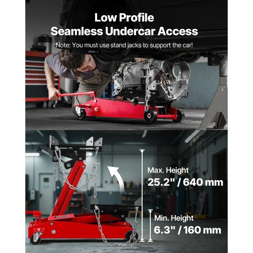 Low Profile Floor Jack 1000 Lbs 045 Ton Lifting Capacity Telescoping