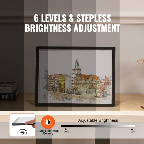 Light Board A3 LED Light Pad with 6 Level Dimmable Brightness Rechargeable