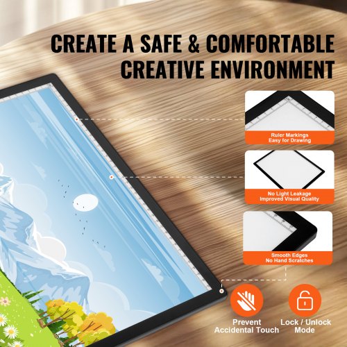 Light Board A3 LED Light Pad with 6 Level Dimmable Brightness Rechargeable
