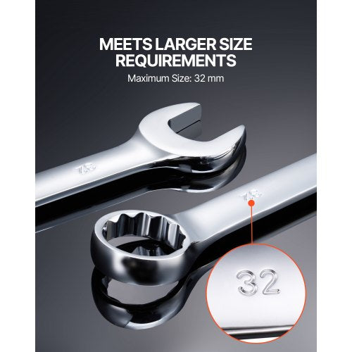 Combination Wrench Set 25Piece Open End Wrench Set with Rollup Pouch