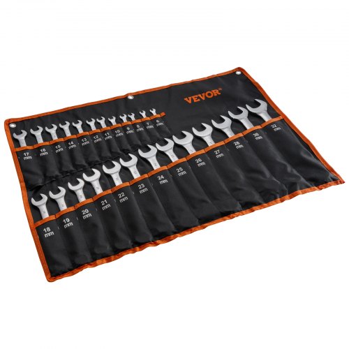 Combination Wrench Set 25Piece Open End Wrench Set with Rollup Pouch