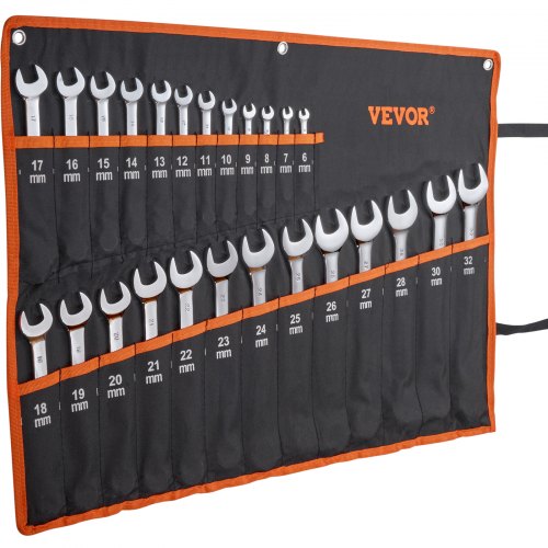 Combination Wrench Set 25Piece Open End Wrench Set with Rollup Pouch