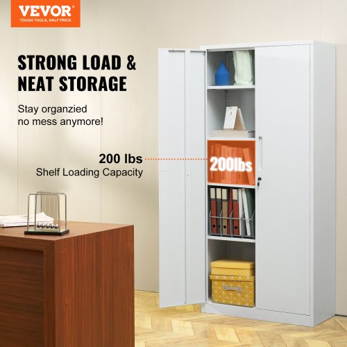 Metal Storage Cabinet Steel Locking Storage Cabinet with 2 Magnetic Doors
