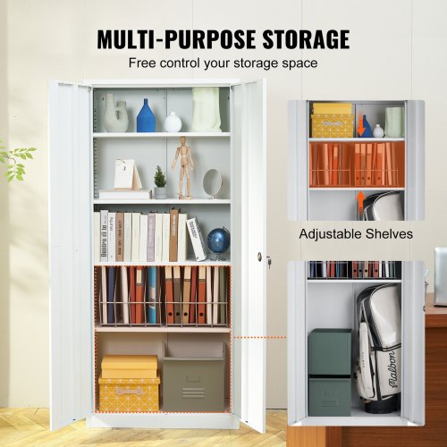 Metal Storage Cabinet Steel Locking Storage Cabinet with 2 Magnetic Doors