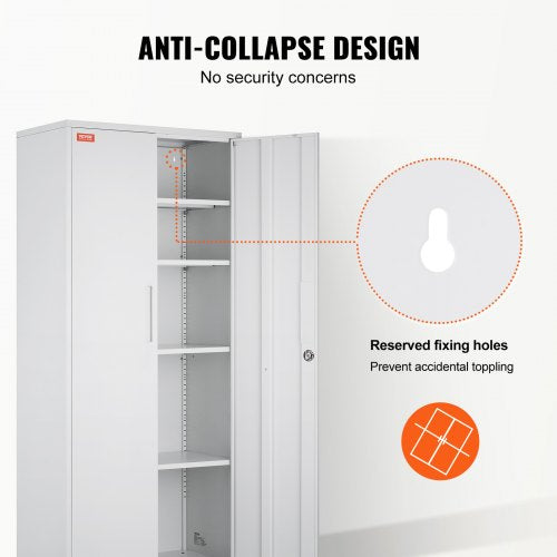 Metal Storage Cabinet Steel Locking Storage Cabinet with 2 Magnetic Doors
