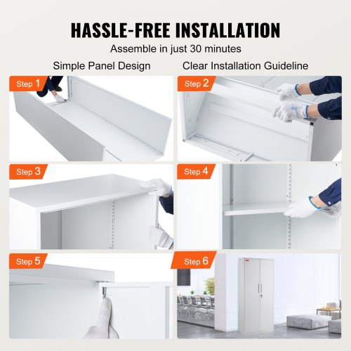 Metal Storage Cabinet Steel Locking Storage Cabinet with 2 Magnetic Doors