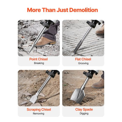 Demolition Jack Hammer 2800 W Powerful Electric Jackhammer 1200 Bpm Concrete lb