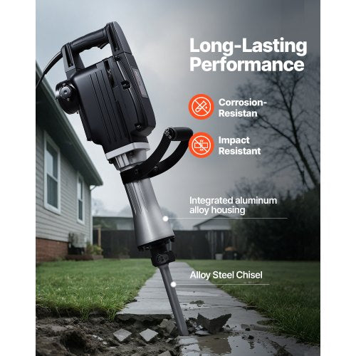 Demolition Jack Hammer 2800 W Powerful Electric Jackhammer 1200 Bpm Concrete lb