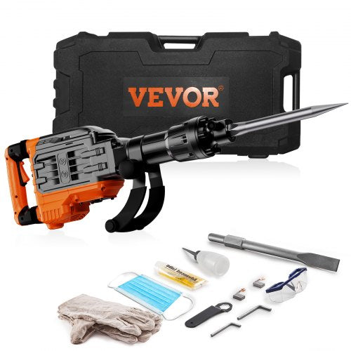 Demolition Jack Hammer 3500W Jack Hammer Concrete Breaker 2pcs Chisel