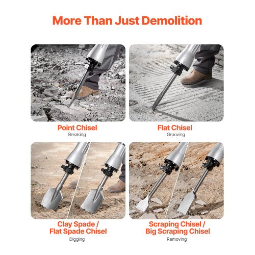 Demolition Jack Hammer 2200W Electric Jackhammer Heavy Duty 1350 BPM
