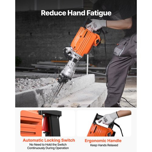 Demolition Jack Hammer 2200W Electric Jackhammer Heavy Duty 1350 BPM