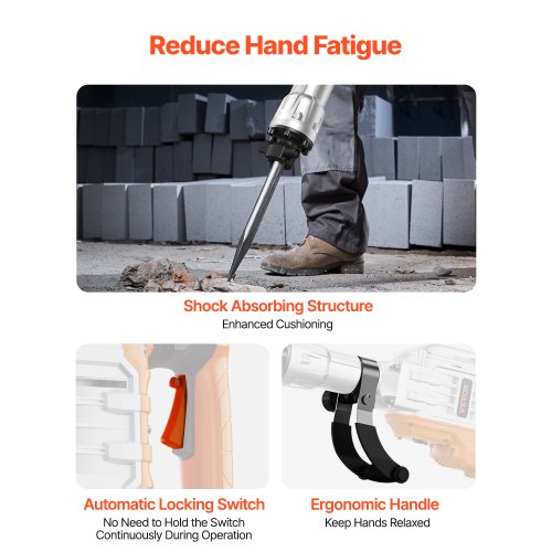 Demolition Jack Hammer 3500W Jack Hammer Concrete Breaker 1900 BPM Heavy