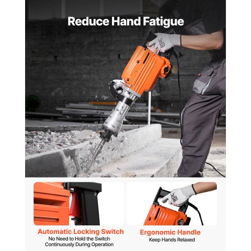 Demolition Jack Hammer 2200W Electric Jackhammer Heavy Duty 1350 BPM