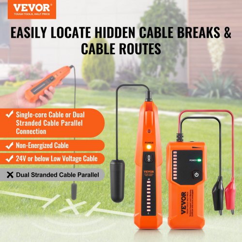 Underground Cable Locator 3 FT Max Detection Depth Wire Tracer Break