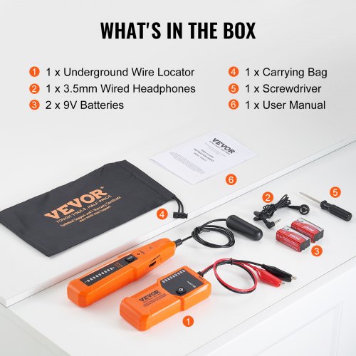 Underground Cable Locator 3 FT Max Detection Depth Wire Tracer Break