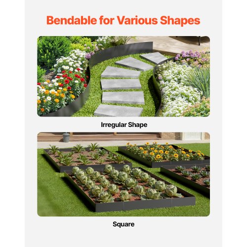Steel Landscape Edging 4 Packs 40 x 6 in RustResistant Metal Landscape