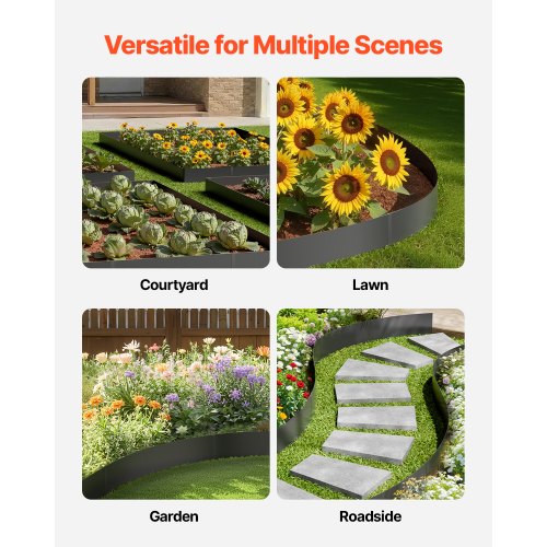 Steel Landscape Edging 4 Packs 40 x 12 in RustResistant Metal Landscape