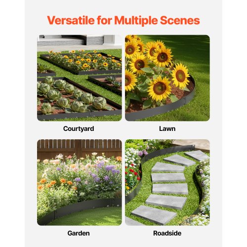 Steel Landscape Edging 5 Packs 39 x 3 in RustResistant Metal Landscape