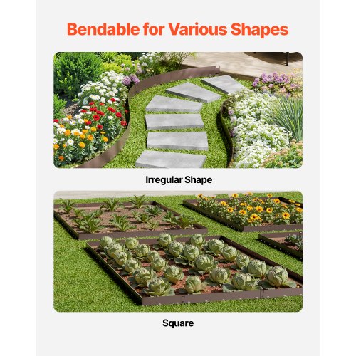Steel Landscape Edging 5 Packs 39 x 5 in RustResistant Metal Landscape