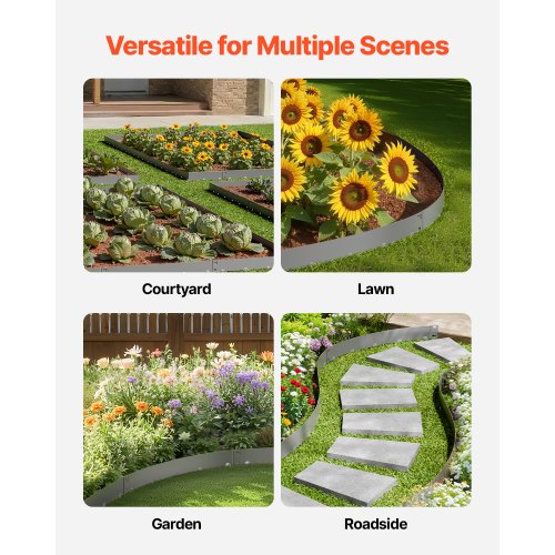 Steel Landscape Edging 5 Packs 39 x 3 in RustResistant Metal Landscape