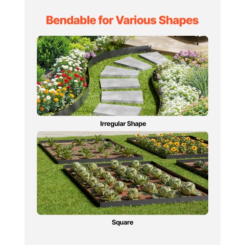 Steel Landscape Edging 5 Packs 39 x 4 in RustResistant Metal Landscape