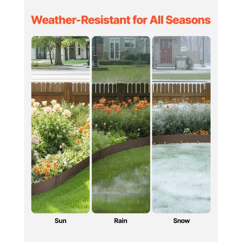 Steel Landscape Edging 5 Packs 39 x 3 in RustResistant Metal Landscape