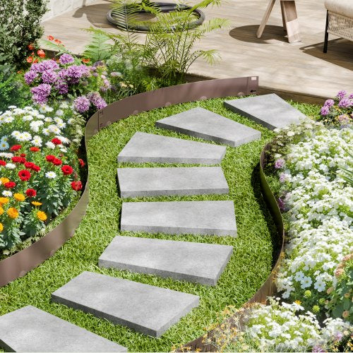 Steel Landscape Edging 5 Packs 39 x 3 in RustResistant Metal Landscape
