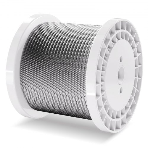 Wire Rope 14 250 ft Zinc Galvanized Carbon Steel Cable with Gloves 7000