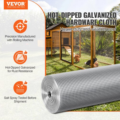 Hardware Cloth 14 inch 36in x 50 ft 23 Gauge Hot Dipped Galvanized Wire