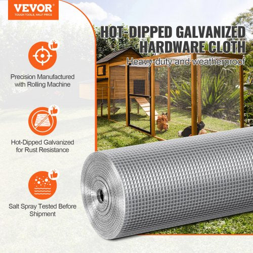 Hardware Cloth 14 inch 48in x 100 ft 23 Gauge Hot Dipped Galvanized Wire