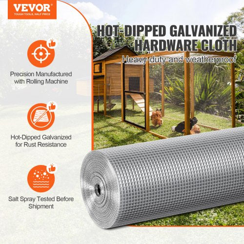 Hardware Cloth 14 inch 48in x 50 ft 23 Gauge Hot Dipped Galvanized Wire