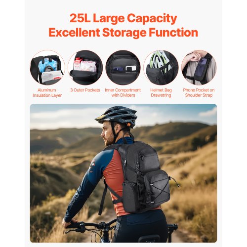 Hydration Backpack 25L Insulated Hydration Pack Backpack with 2L TPU Water