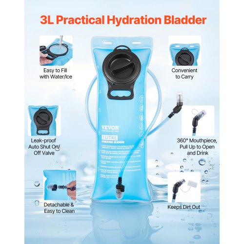 Hydration Backpack 15L Insulated Hydration Pack Backpack with 3L TPU Water
