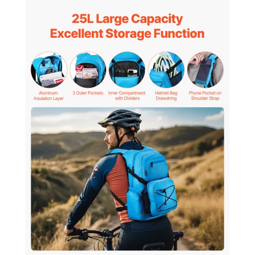 Hydration Backpack 25L Insulated Hydration Pack Backpack with 2L TPU Water