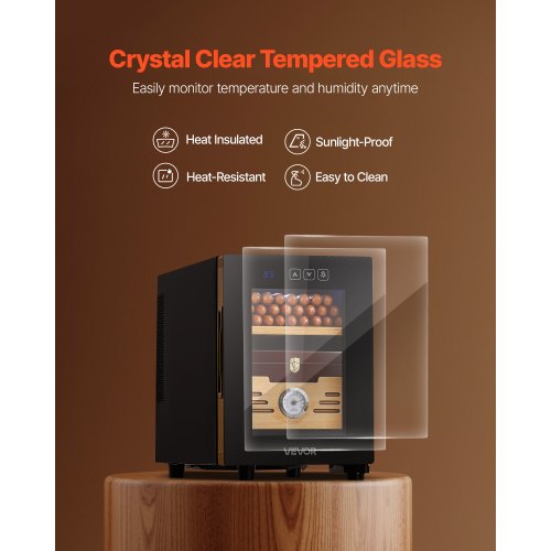 Electric Humidor 16L 100 Counts Cigar Cabinet With Cooling Temperature Control