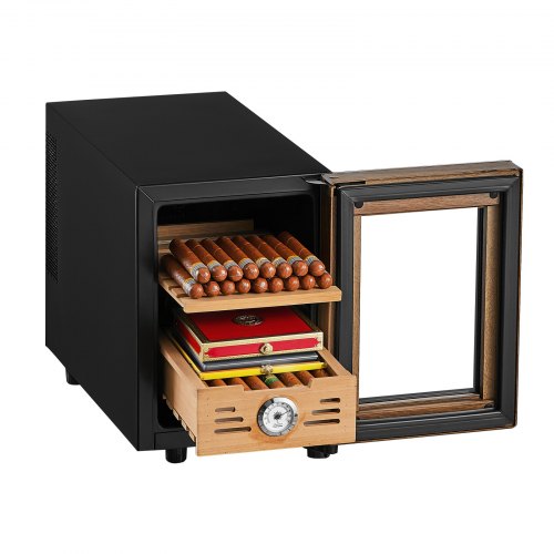 Electric Humidor 16L 100 Counts Cigar Cabinet With Cooling Temperature Control