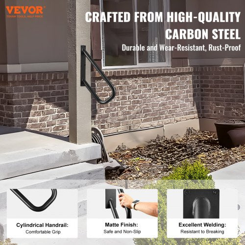 Handrails for Outdoor Steps 189 Length 13Pipe Wall Mount Safety