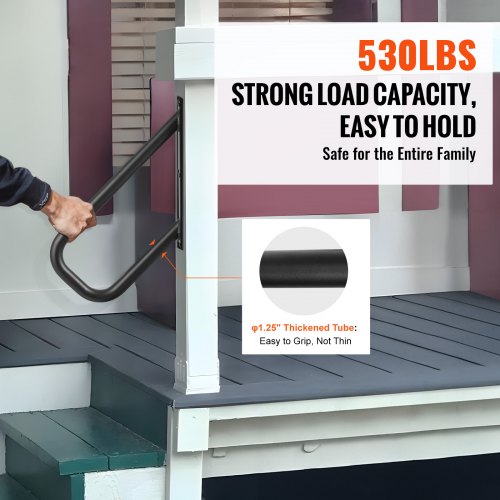 Handrails for Outdoor Steps 189 Length 13Pipe Wall Mount Safety