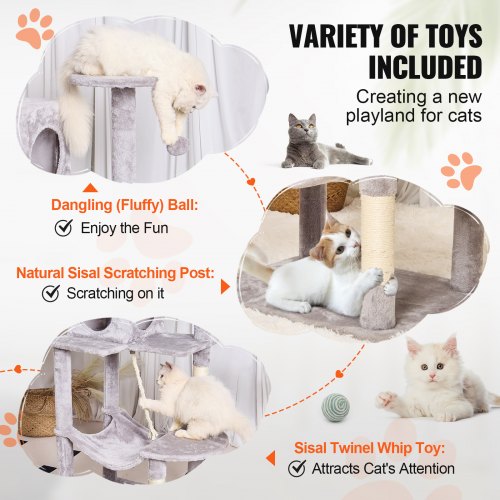 Cat Tree for Indoor Cats 562 Cat Tower with Cat Condo Sisal Scratching