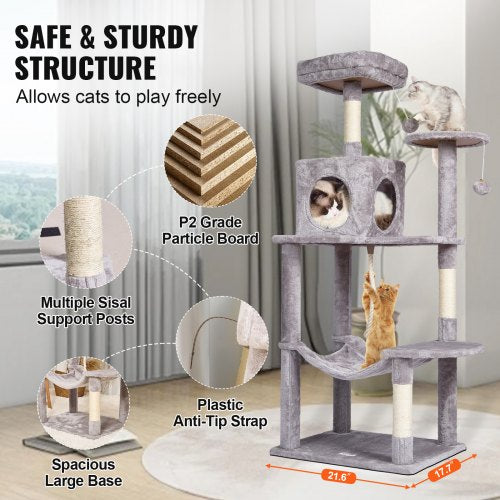 Cat Tree for Indoor Cats 562 Cat Tower with Cat Condo Sisal Scratching