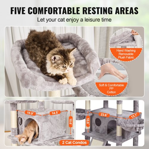 Cat Tree for Indoor Cats 685 Cat Tower with 2 Cat Condos Sisal